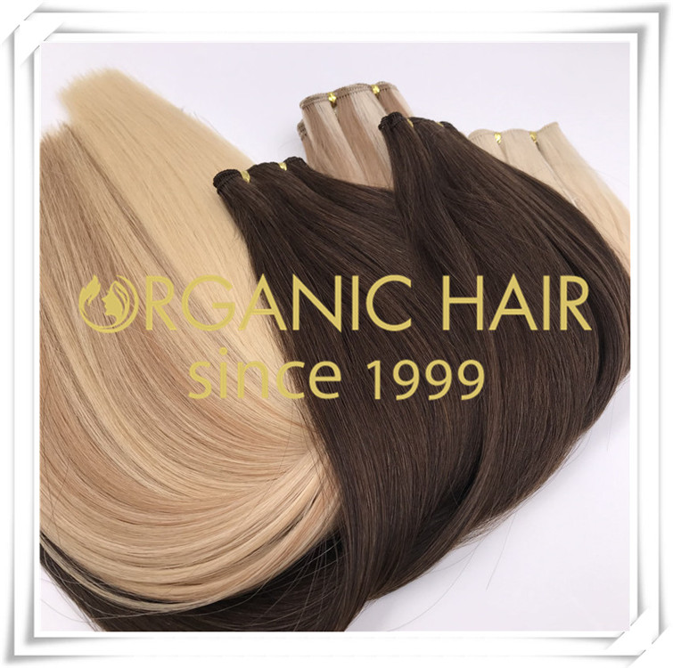 Human full cuticle popular hand tied weft CNY034